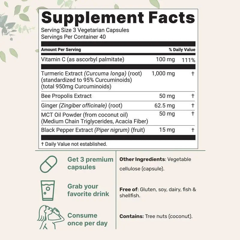 Turmeric Curcumin with Black Pepper & MCT Oil – 120 Capsules