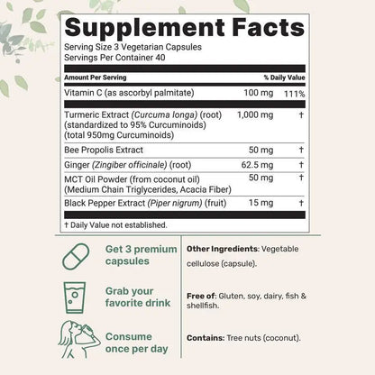 Turmeric Curcumin with Black Pepper & MCT Oil – 120 Capsules
